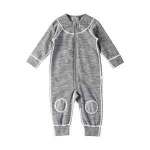 Reima Parvin Grey Wool Blend Zip Jumpsuit Infant 6-9M 516404 Reinforced Knees